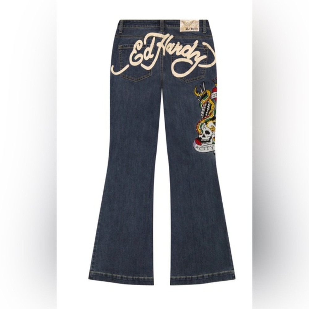 Ed‎ Hardy NYC EAGLE SLIM FLARE medium vintage wash JEANs size 28 new